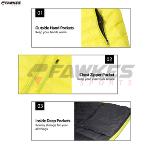 Veste matelassée légère et compressible pour hommes personnalisée Manteau d'hiver à capuche et coupe-vent avec vestes recyclées - Product Image 5
