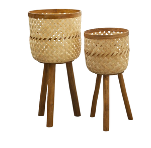 Vente en gros de jardinière en rotin tissé Pot de fleurs d'intérieur décoratif pour la maison Pot de fleurs et jardinières Ensemble de plantes de fleurs d'intérieur - Product Image 2