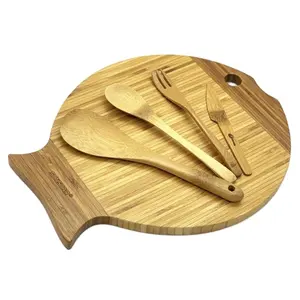 Whosale high quality organic bamboo cutting board/ bamboo cheese cutting board with laser logo from Eco2go Vietnam