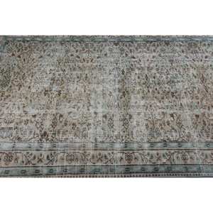 พรมขนสัตว์ตุรกีสีเบจ4.9 x 7.6ft คลาสสิกดีไซน์แบบเย็บปะติดปะต่อกันสำหรับห้องนั่งเล่นห้องนอนสี่เหลี่ยมพรมยาง - Product Image 5