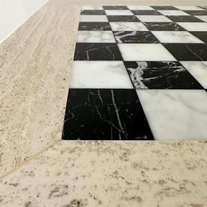 Mesa de Ajedrez de piedra travertino natural, mesa de juego de mármol artesanal de lujo, fabricante de diseño personalizado - Product Image 6