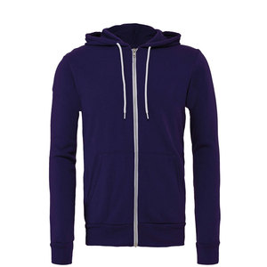 Sweat-shirt zippé avec texte ou logo brodé personnalisé Sweat-shirt à capuche avec fermeture éclair en toile Bella personnalisé Pull à capuche avec logo d'entreprise - Product Image 5