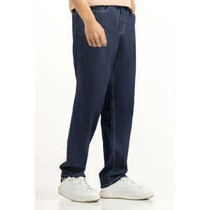 กางเกงยีนส์ทรงตรงสไตล์ฮิปฮอปวินเทจ MN-JNS-WS25-002 ผ้ายีนส์ฟอกสี ทรงขากว้าง ปักลายสีเข้ม ทรงหลวม ใส่ได้ในฤดูหนาว - Product Image 3