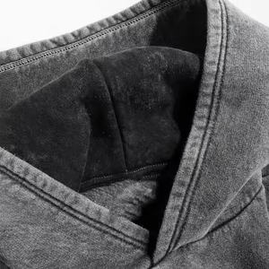 Nouvel arrivage de pantalons à capuche en molleton de coton délavé à l'acide pour hommes pantalons de survêtement décontractés unis et lourds pull pour l'hiver - Product Image 5