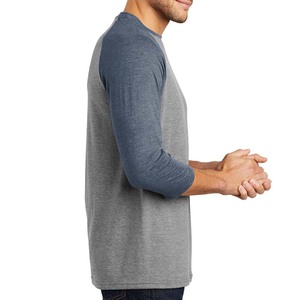 Camiseta raglán de cuello redondo de manga corta para hombre con ajuste holgado personalizado transpirable - Product Image 3