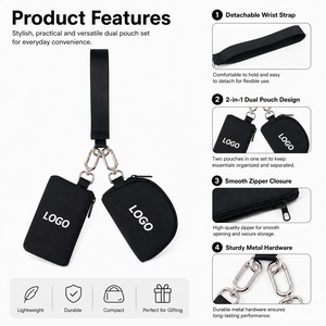Portefeuille en nylon avec logo personnalisé, fermeture éclair, style minimaliste unisexe, petit portefeuille pour usage quotidien - Product Image 4