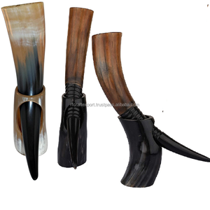 Cuerno para beber de buey vikingo artesanal de alta calidad con soporte de cuerno Cuerno vikingo DE LA India por RF Crafts - Product Image 5