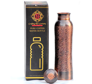 Antique Pure Copper <b>Water</b> <b>Bottle</b> Premium Quality with Glossy Finish for Ayurvedic Health Benefits Sport Style Free Sample Son - Product Image 2