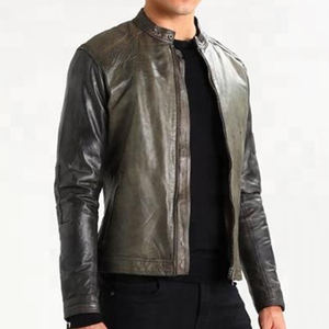 Men's Casual Design Offers Stylish Leather Jackets Stand Collar Light <b>Weight</b> Custom Color Leather Jackets Men's Leather Outwears - Product Image 3