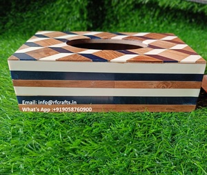 Caja de pañuelos de alta calidad, soporte de pañuelos de primavera para el hogar, fregona de resina de madera, servilletero, caja de pañuelos para sala de estar - Product Image 2