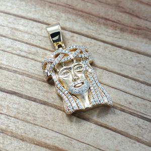 Personnalisable Argent 925 Plaqué Or Style Hip Hop Glacé Religieux Christian Bling Pendentif avec Visage de Jésus Moissanite Diamant - Product Image 6