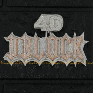 Lujo 10kt oro rosa desgaste del partido Hip Hop colgante totalmente helado con corte brillante redondo Moissanite diamantes joyería de plata - Product Image 6