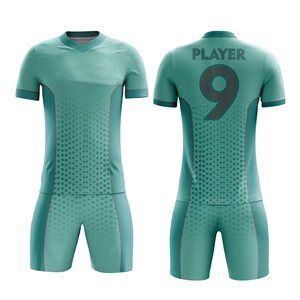 Tenues de football professionnelles coupées automatiquement pour adultes – Maillots et ensembles de football personnalisables avec nom d'équipe imprimé, respirants, en maille courte, col en V - Product Image 1