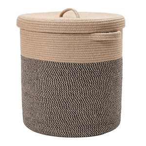 Tall Laundry <b>Basket</b> Large Dirty Clothes Hamper With Leather Handle Woven Rope Storage <b>Basket</b> <b>For</b> <b>Blanket</b> Toy At Acceptable Price - Product Image 3