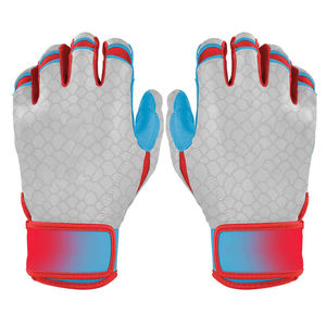 Guantes de bateo de béisbol de diseño personalizado para equipos Guantes de bateo de béisbol de cuero Cabretta de puño corto de alta demanda - Product Image 6