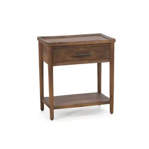 Table de chevet design en bois massif avec artisanat artistique et finition élégante offrant rangement et style pour les espaces de la chambre à coucher - Product Image 1