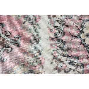 Tapis turc 1,6x2,7 pi (50x81 cm), tapis vintage à imprimé animal rose - Product Image 5