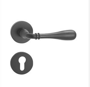 Ensemble de verrouillage de poignée de porte en laiton noir mat de style moderne acier de qualité supérieure aluminium en alliage de zinc pour porte de chambre à coucher - Product Image 1