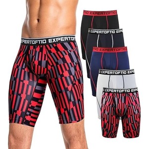 <b>Men's</b> 9 Inch Boxer Briefs Extra Long Leg Athletic <b>Sport</b> <b>Underwear</b> 90% Polyester 10% Spandex Anti-Bacterial Quick Dry Moisture - Product Image 2