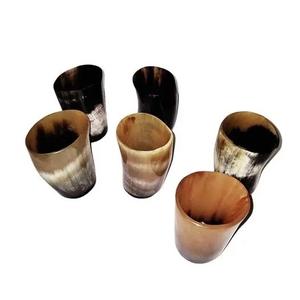 Logotipo personalizado, cuerno corto para beber, taza de cristal hecha a mano, copa de cuerno de ganado indio vikingo para fiestas, decorativa disponible - Product Image 1