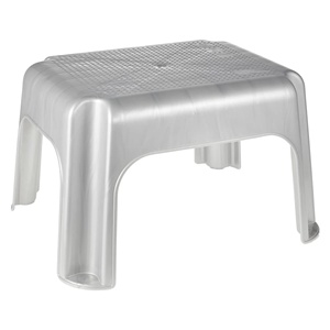 <b>Step</b> stool, quality and safety, Durable <b>plastic</b> (PP), 36.5 x 30 x 24 cm, Tim, Silver - Product Image 1