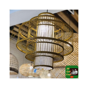 Lampe en bambou suspendue élégante conçue sur mesure pour les maisons écologiques, les restaurants et les centres de villégiature Option d'éclairage élégante - Product Image 5