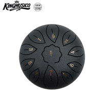 Tambour à langue en acier de 6 pouces, 11 notes, en acier au carbone, portable, pour la guérison sonore du yoga, instrument de percussion avec marteau et manuel