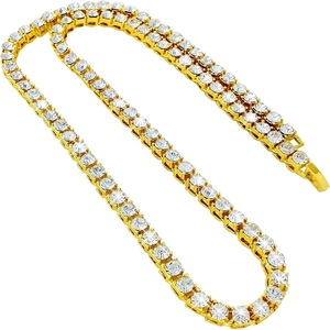 Cadena de eslabones de tenis clásica en oro de 10K con diamantes cultivados en laboratorio, perfecta para el estilo Hip Hop unisex y ocasiones especiales - Product Image 1