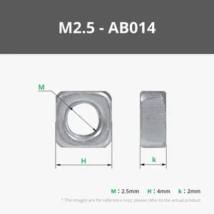 น็อตสี่เหลี่ยมทำจากเหล็กกล้าคาร์บอนสินค้าทนทานเกลียวหยาบ20ชิ้น - Product Image 2