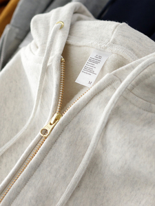 Sweat à capuche zippé en coton de haute qualité Sweats à capuche épais et surdimensionnés à double fermeture éclair pour hommes - Product Image 2