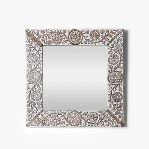 Handmade Low MOQ <b>Vintage</b> Wood and Resin Wall Decorative Round <b>Mirror</b> Customized Manufacturer Wholesaler - Product Image 5