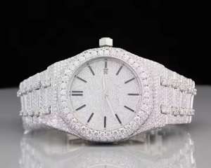 Haute Qualité Tendance Personnalisé 20mm Glacé Moissanite Diamant Automatique Japonais Mouvement En Acier Inoxydable Verre Montre - Product Image 4