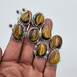 <b>Tiger</b> <b>Eye</b> <b>Ring</b> Luxury Design Natural Stone Jewelry Men Women Fashion Wholesale Bulk Gift Unisex Elegant Style Resizable - Product Image 4