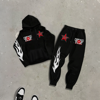 Ensemble de sweats à capuche zippés graphiques personnalisés Pull unisexe Sweat à capuche et pantalon en coton vierge et polaire épais pour hommes