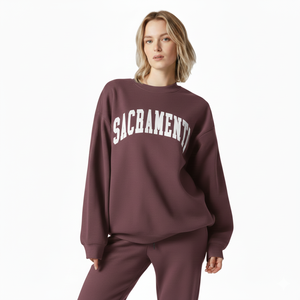 Sudadera Larga de Punto con Bordado Frontal, Estilo Urbano de Lujo, para Otoño e Invierno, con Logotipo Personalizado en Relieve, Talla Grande para Mujer - Product Image 1