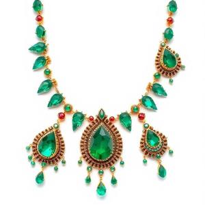 สร้อยคอสีเขียวชุบทองสเตอร์ลิง925เครื่องประดับที่ดีของขวัญครบรอบชุบทอง18K - Product Image 2