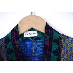 Indian Maxi Gown Vintage <b>Silk</b> Saree <b>Kimono</b> Dress Floral Bathrobe Elegant Soft Sleepwear Knee Length Handmade for Spring/Summer - Product Image 6