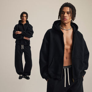 Customize Unisex 100% Cotton Oversize <b>Zip</b>-<b>up</b> Hoodie Pullover Style Heavyweight Custom logo OEM Service - Product Image 2