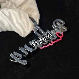 จี้925สเตอร์ลิงเงิน VVS Moissanite เพชรสร้อยคอสำหรับผู้ชาย - Product Image 3