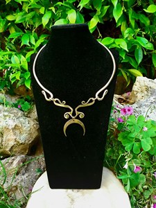 Vintage Style Polished Antique Brass Choker <b>Necklace</b> Ethnic Tribal Statement Jewelry for Women's Festive <b>Boho</b> Traditional Wear - Product Image 4