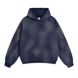 Nueva llegada logotipo personalizado y diseño sudaderas con capucha desgastadas para hombres transpirable lavado ácido sudaderas con capucha para la venta aceptar servicios OEM/ODM - Product Image 4
