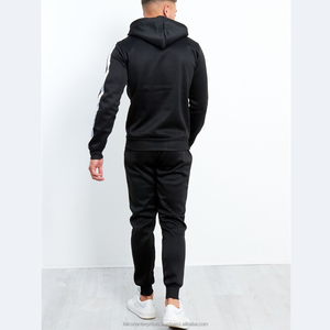 Nouveau Design 2025 Half Zipper Hooded Jogging Suit Black Stripe Survêtement 100% Polyester Survêtements pour hommes - Product Image 6
