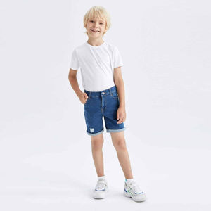 Fashion Utility Cotton Cargo Pants <b>Shorts</b> <b>Zipper</b> <b>Pockets</b> Bermuda Jeans Blue Denim <b>Shorts</b> for Kids Boys - Product Image 6