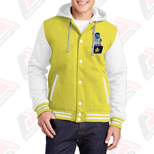 Chaqueta universitaria cálida y elegante para hombre con capucha 100% algodón polar bordado Technics Impresión digital teñido liso para invierno - Product Image 3