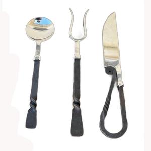 Couverts élégants utilisés dans les ustensiles de cuisine de table café usage domestique couverts en bois pur poignée de concepteur en bois ensemble de 3 cuillères fourchette couteau - Product Image 5