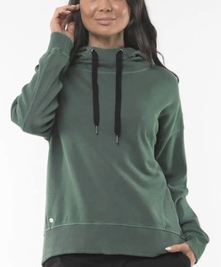 Sudadera con capucha de lana de algodón liso para mujer, Jersey cálido de invierno con etiqueta privada - Product Image 1