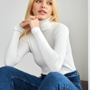 Top femmes élastique mince pull à col roulé pull hiver Polyester/coton séchage rapide respirant nouvelles dames confortables - Product Image 2