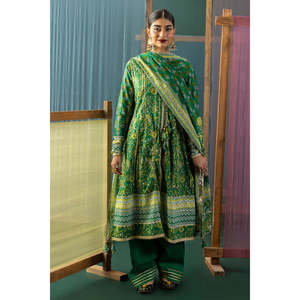 Conjunto de 3 Piezas para Mujer, Traje de Lona Bordado con Gota y Dupatta Estampada CL-62042 - Product Image 5