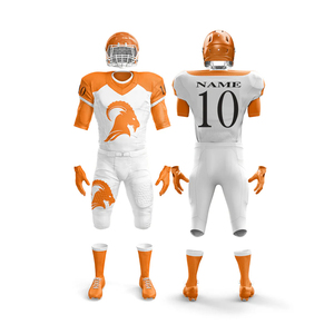 Ensemble de maillot et pantalon de football américain personnalisé, manches courtes, design imprimé, 100% polyester, respirant, antibactérien, séchage rapide - Product Image 4