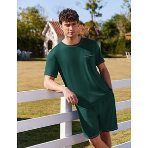 Ensemble t-shirt d'été respirant à manches courtes pour hommes avec short assorti pour une salle de sport décontractée ou des activités de plein air - Product Image 6